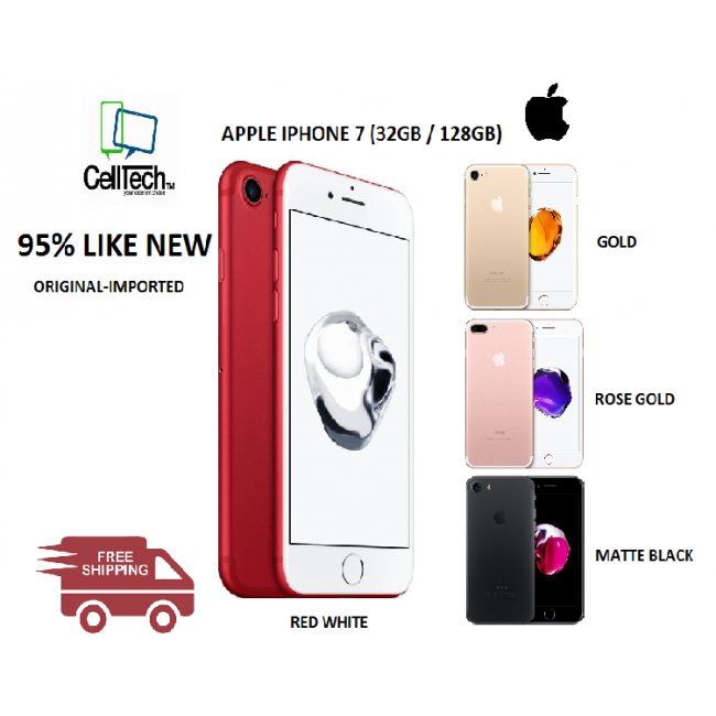 [USED] APPLE Iphone 7 128GB RED WHITE  99% LIKE NEW