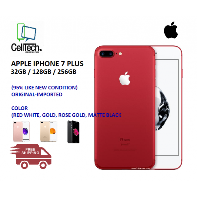 [USED] APPLE Iphone 7 PLUS 128GB RED WHITE  99% LIKE NEW